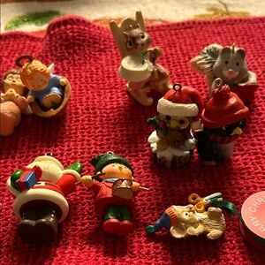 Hallmark Holiday 10 Ornaments Set - Red, Green, White